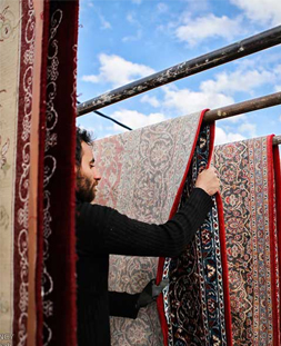 خشک کردن قالی در قالیشویی فرشته